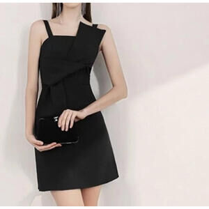 LAILA AZHAR black asymmetric mini dress nwt sz 10